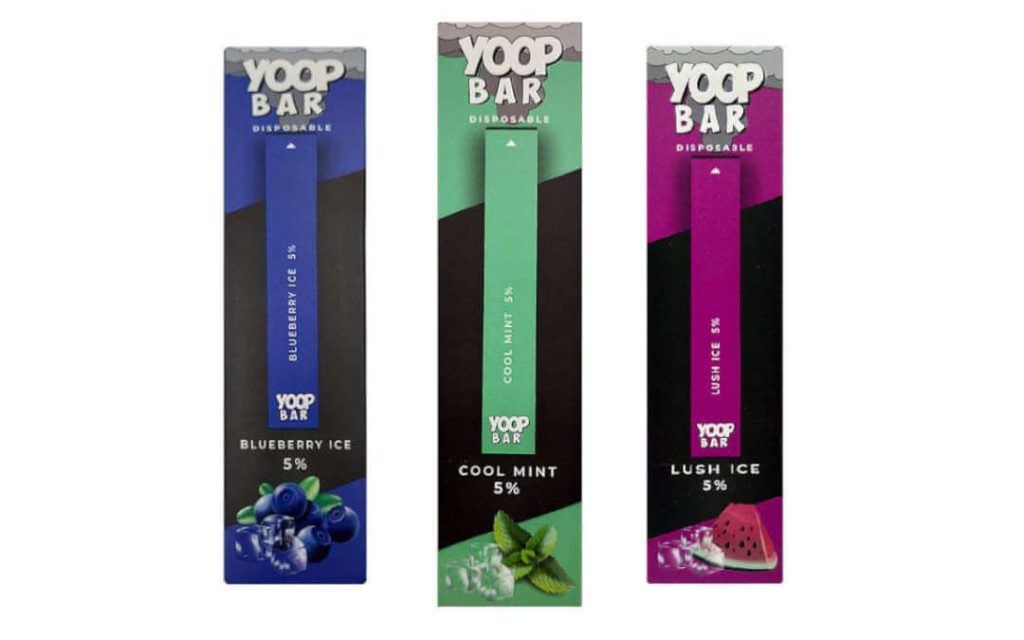 3 sabores pods descartáveis yoop bar